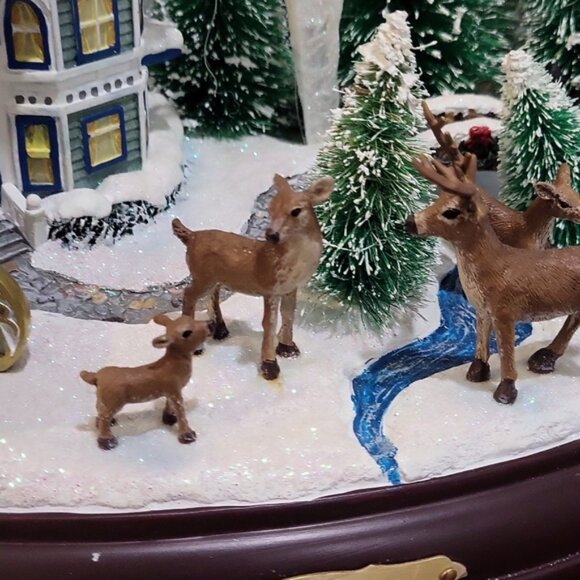 Thomas Kinkade Illuminated Musical Table Topper A Winters Night 1990's - Picture 6 of 11